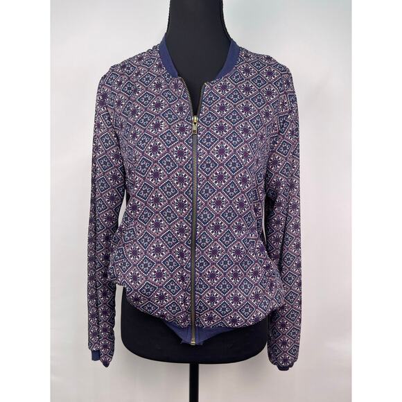 American Rag Geometric Print Zip-Up Jacket Women’s Size Small - Picture 1 of 9